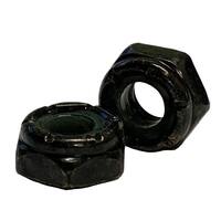 NM8BZ #8-32 Nylon Insert Locknut, (NM), Coarse, Low Carbon, Black Zinc